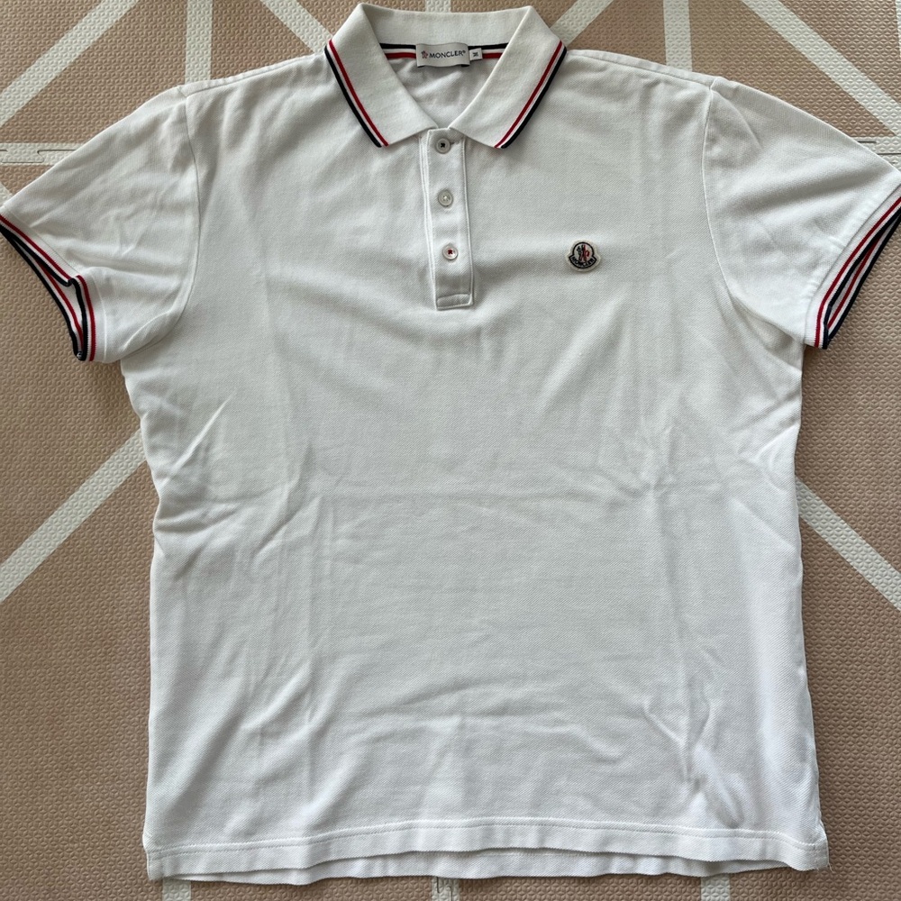 Moncler White Polo (Perfect Condition)